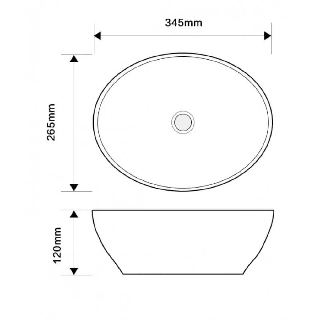 Раковина накладная Mixxus Premium Ellipse-0107 345х265х120 мм (MP6525)- Фото 3