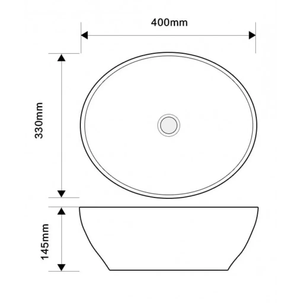 Раковина накладная Mixxus Premium Ellipse-0108 Edge Black 400х330х145 мм (MP6527)- Фото 2