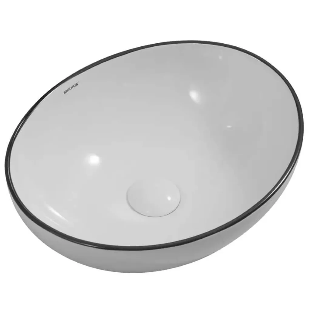 Раковина накладная Mixxus Premium Ellipse-0108 Edge Black 400х330х145 мм (MP6527)- Фото 1