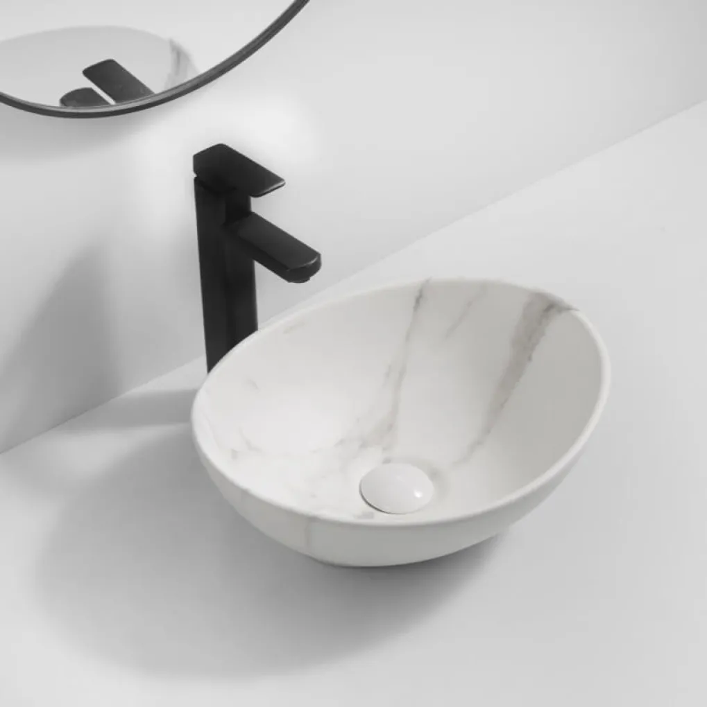 Раковина накладная Mixxus Premium Ellipse-0108 Marble 400х330х145 мм (MP6526)- Фото 3