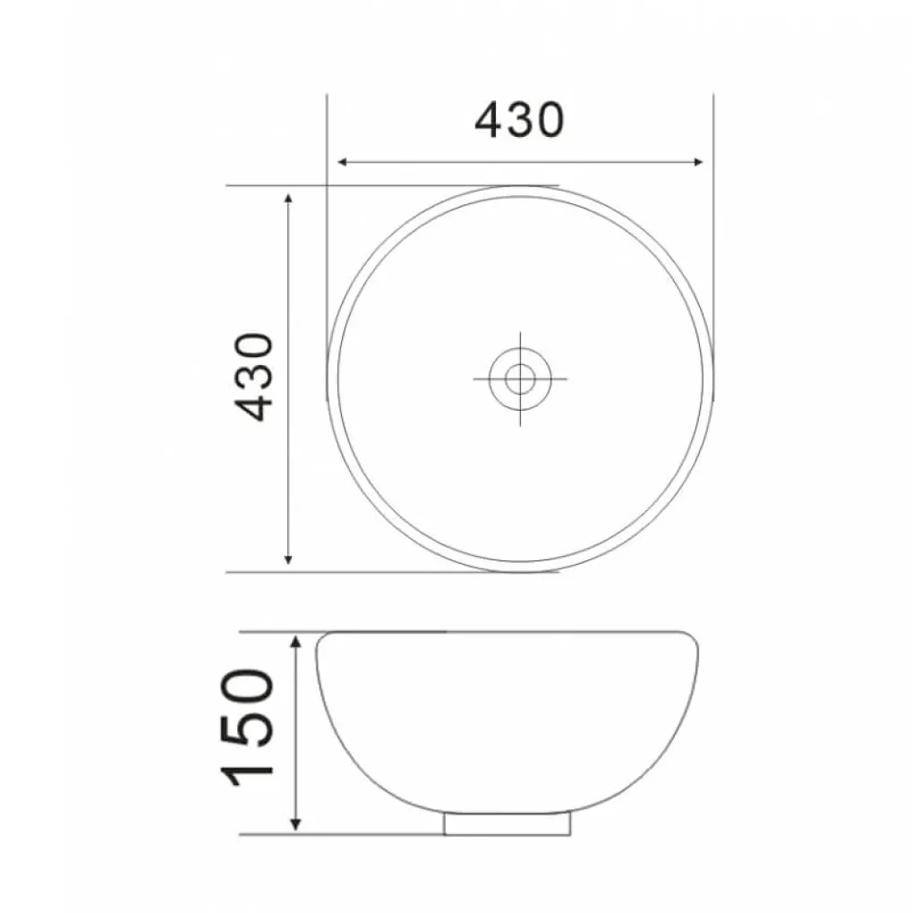 Раковина накладна Mixxus Premium Ellipse-0205 430x430x175 мм з переливом (MP6530)- Фото 4