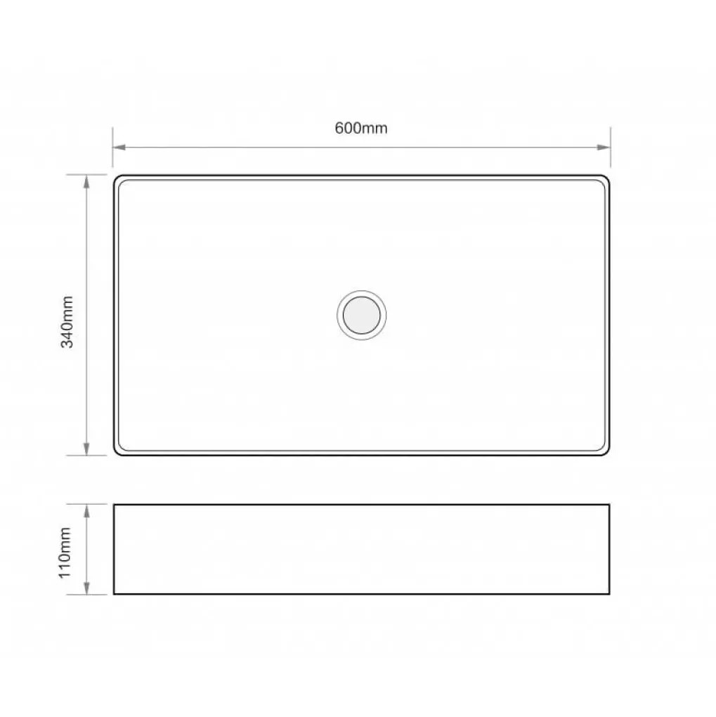 Раковина накладная Mixxus Premium Quadro-0107 Edge Black 600х340х110 мм (MP6521)- Фото 3