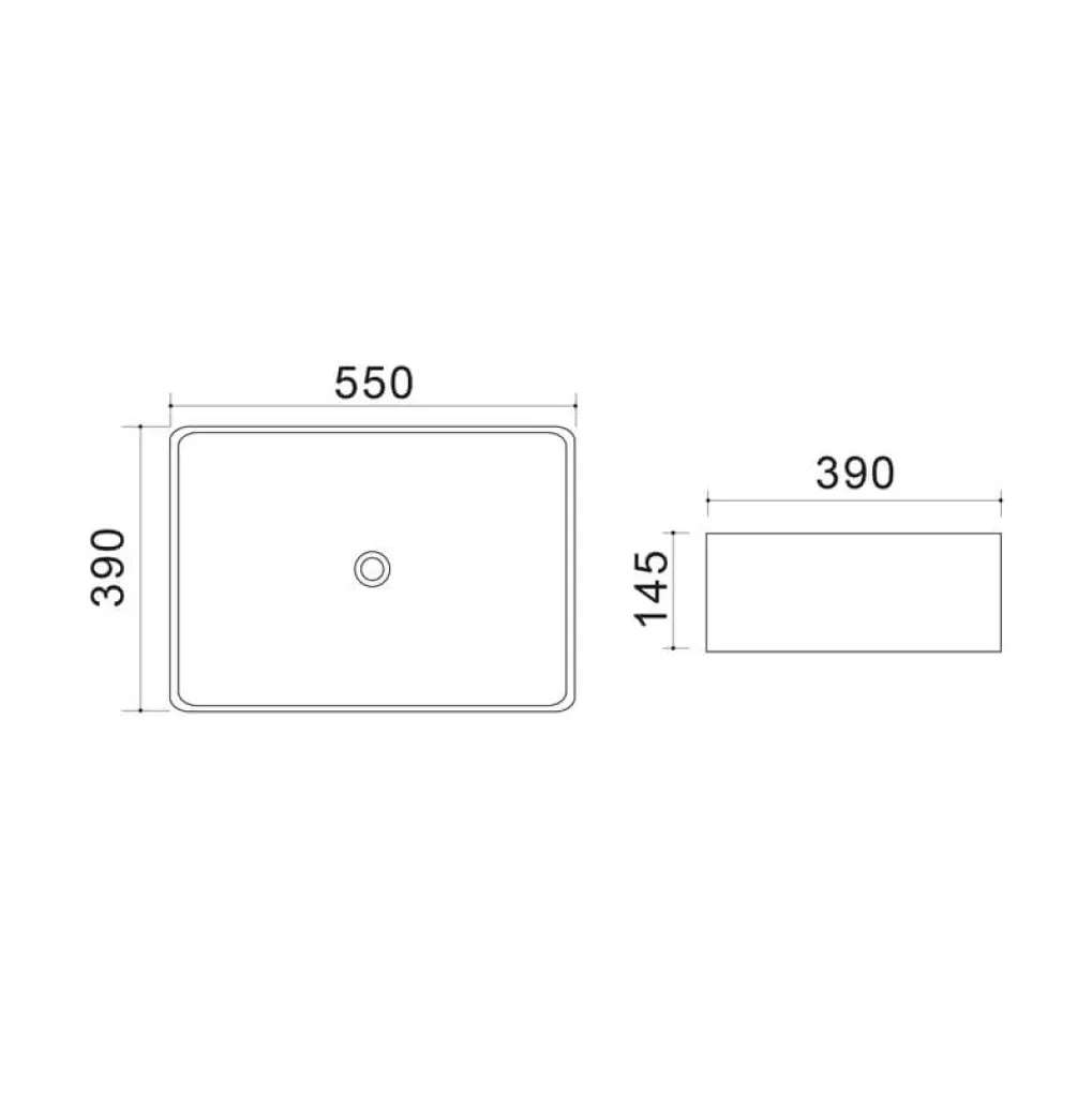 Раковина накладная Mixxus Premium Quadro-0108 Gray 550x390x145 мм (MP6652)- Фото 3