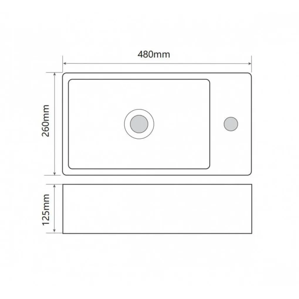 Раковина накладная Mixxus Premium Quadro-0207 480х260х125 мм (MP6503)- Фото 2