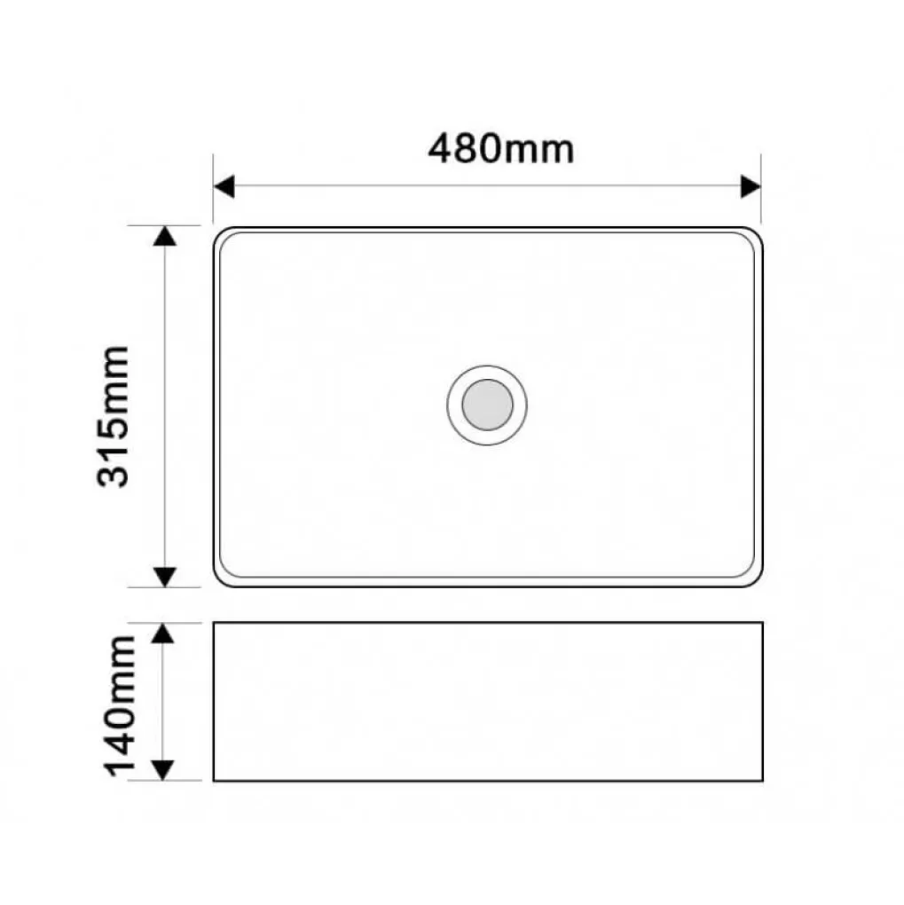 Раковина накладная Mixxus Premium Quadro-0208 Marble 480х315х140 мм с переливом (MP6518)- Фото 4
