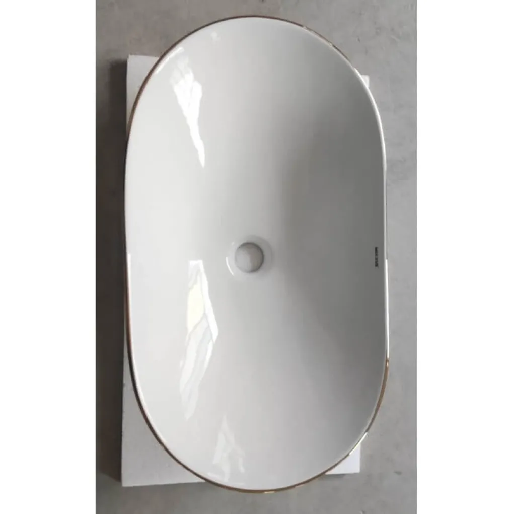 Раковина накладная Mixxus Premium Wave-0105 Edge GOLD 620х360х160 мм (MP6557)- Фото 4