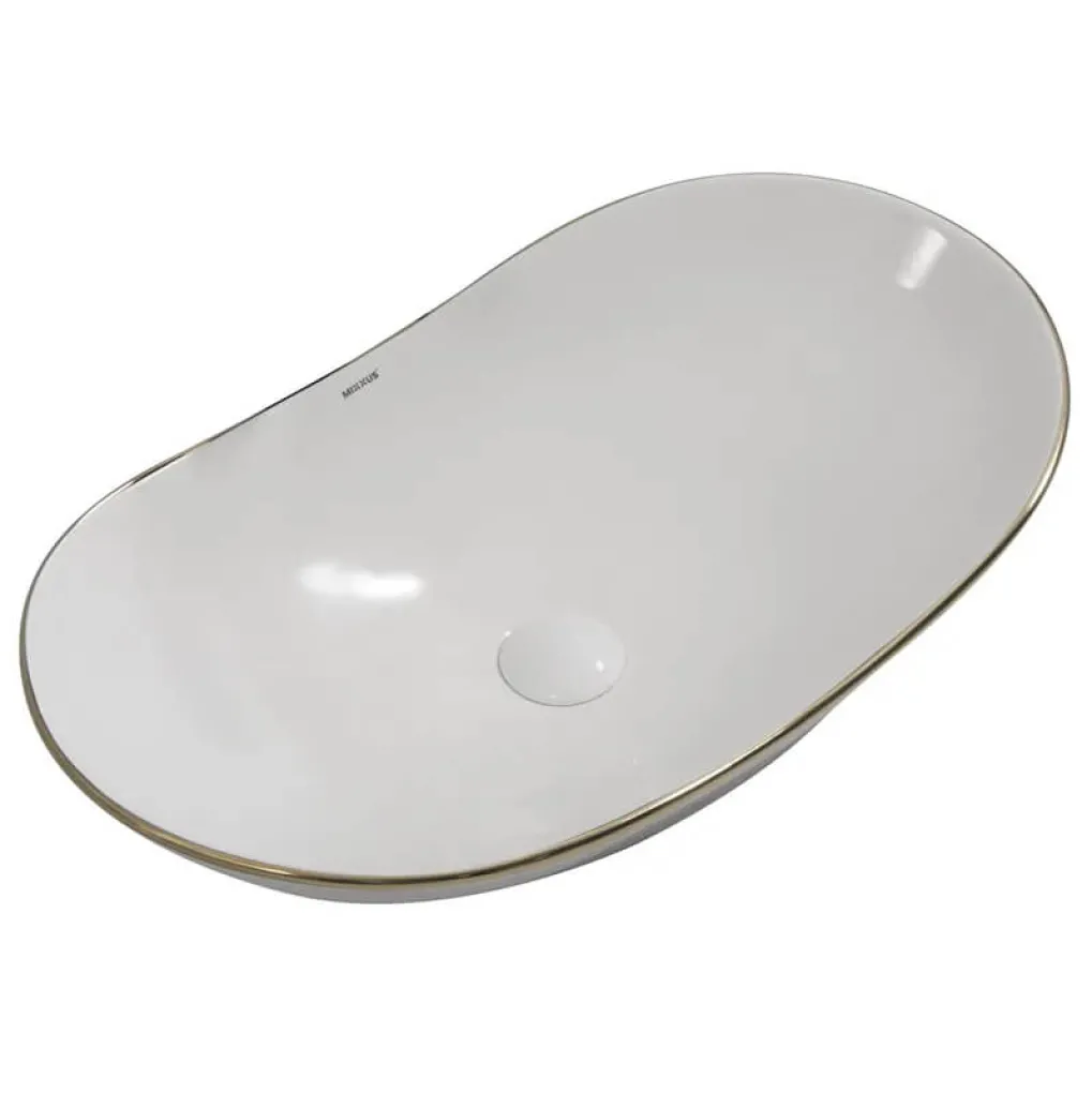 Раковина накладная Mixxus Premium Wave-0105 Edge GOLD 620х360х160 мм (MP6557)- Фото 1