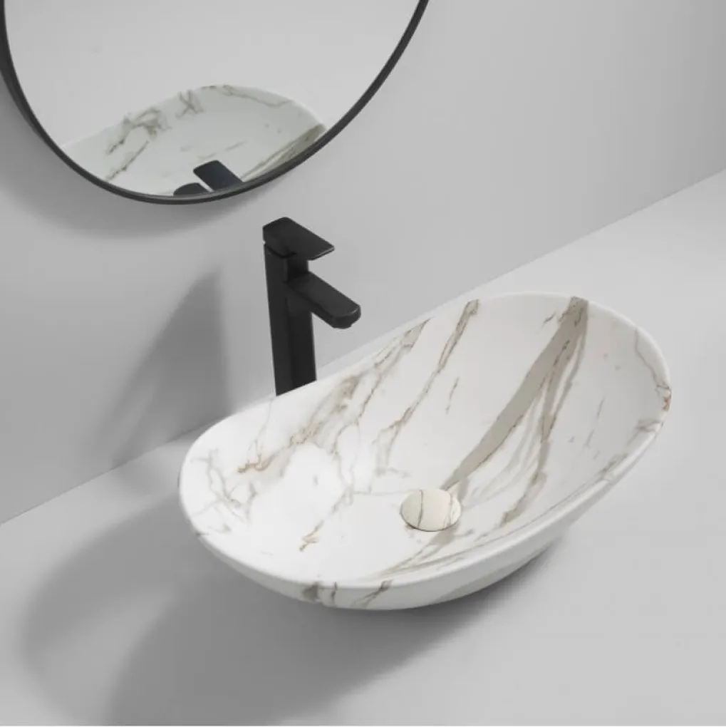 Раковина накладная Mixxus Premium Wave-0105 Marble 620х360х160 мм (MP6559)- Фото 4
