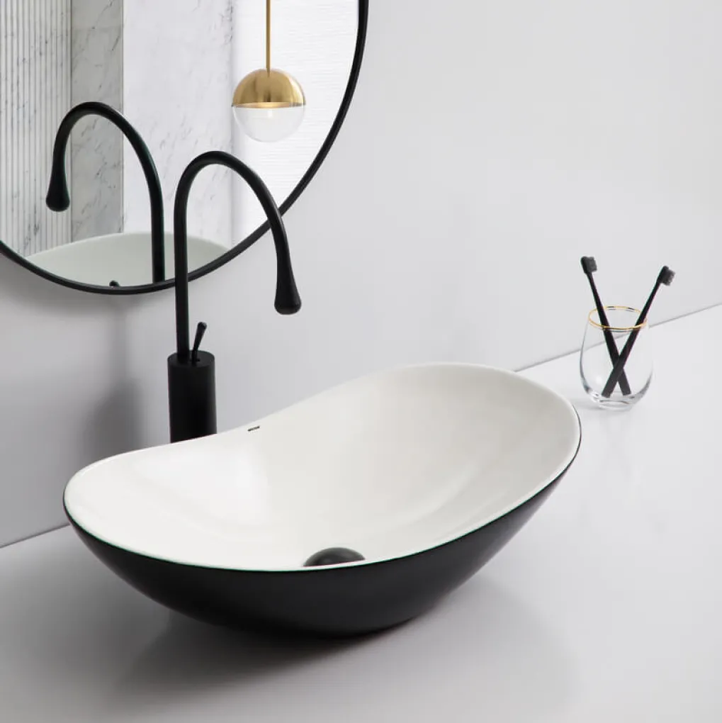Раковина накладная Mixxus Premium Wave-0105 White-Black 620х360х160 мм (MP6558)- Фото 3