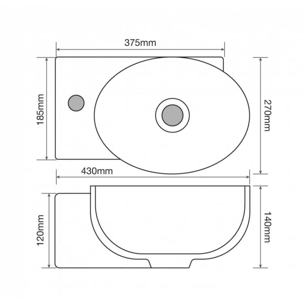 Раковина подвесная Mixxus Premium Diverse-1201-R 400х215х140 мм (MP6506)- Фото 3