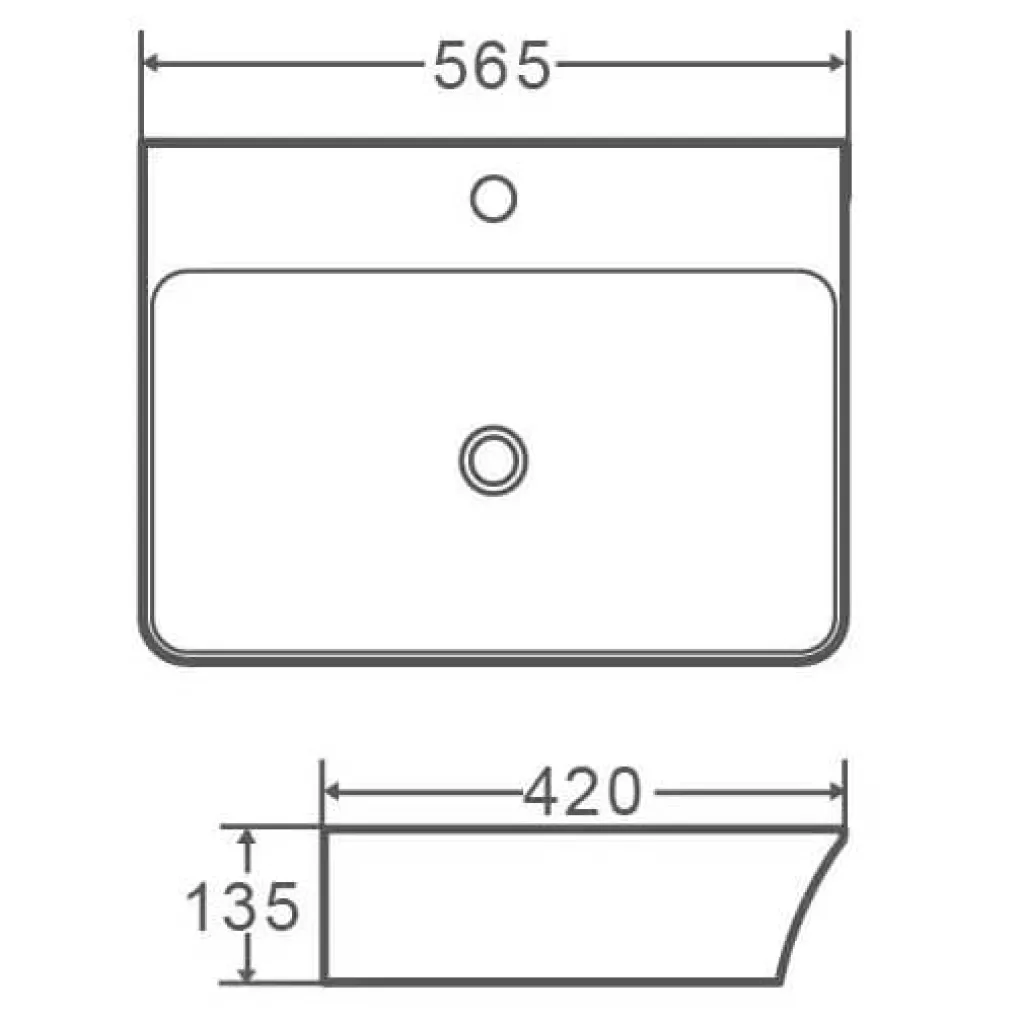 Умывальник накладной Mixxus Premium Bevel-0202 с переливом 560x415x125 мм (MP6481)- Фото 2