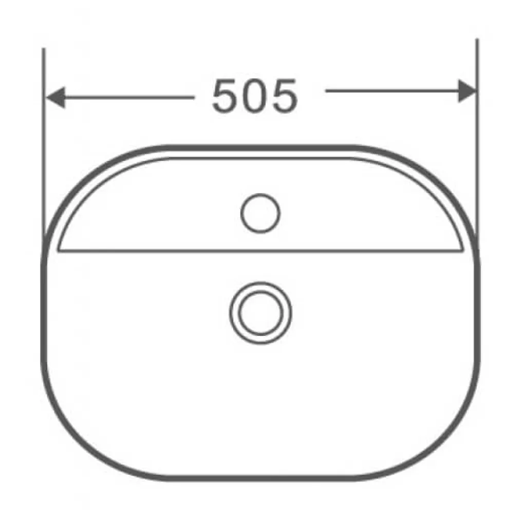 Умывальник накладной Mixxus Premium Ellipse-0201 505x385x120 мм (MP6482)- Фото 2