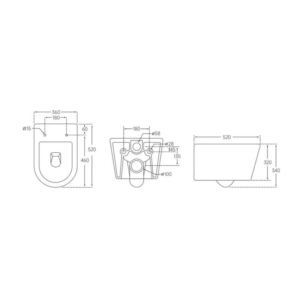 Унитаз подвесной Mixxus Bevel-0302-T3 520x360x365 система смыва Tornado 3.0 (MI6705)- Фото 4