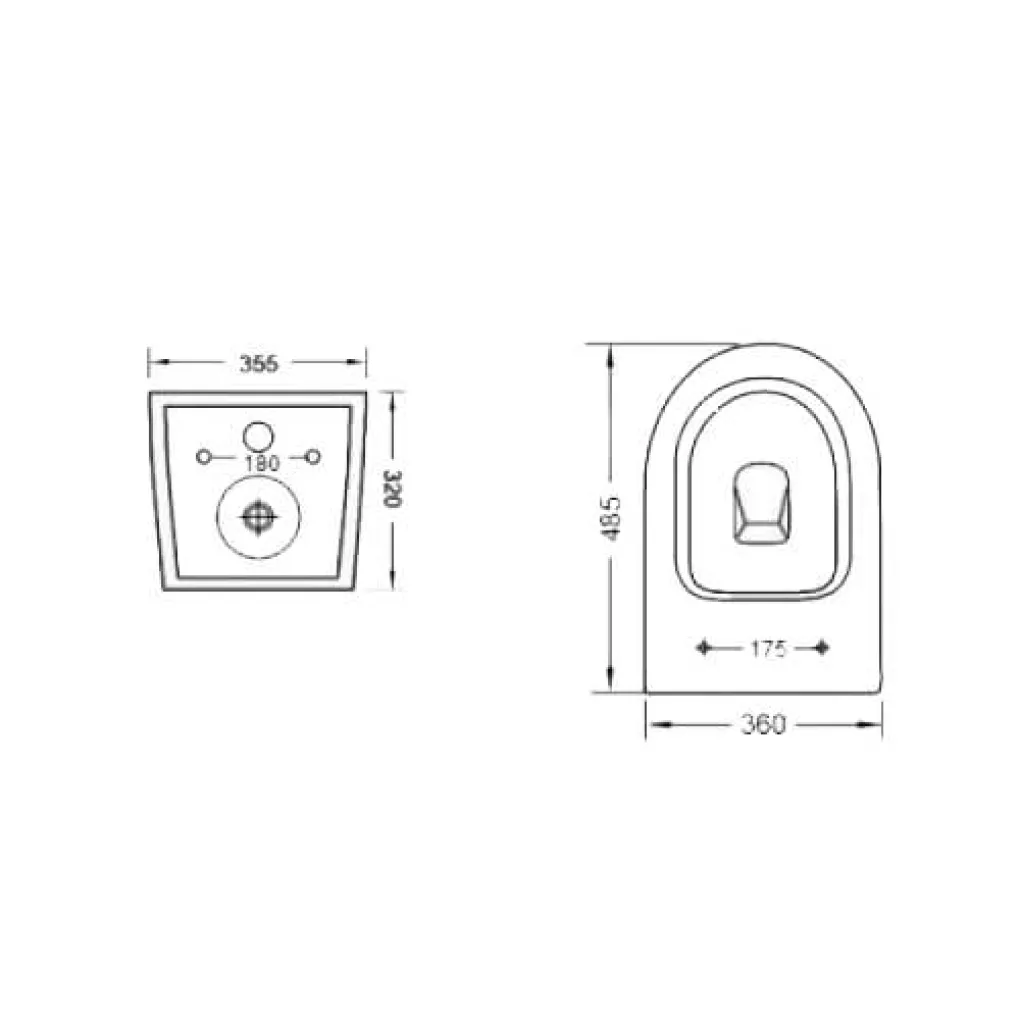 Унитаз подвесной Mixxus Bevel-0303-T3 485x360x365 система смыва Tornado 3.0 (MI6703)- Фото 3