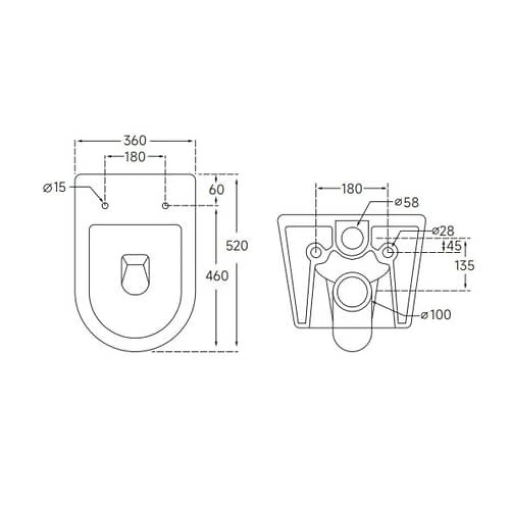 Унитаз подвесной Mixxus Ellipse-0306-R 520x360x365 система смыва Rimless (MI6708)- Фото 3
