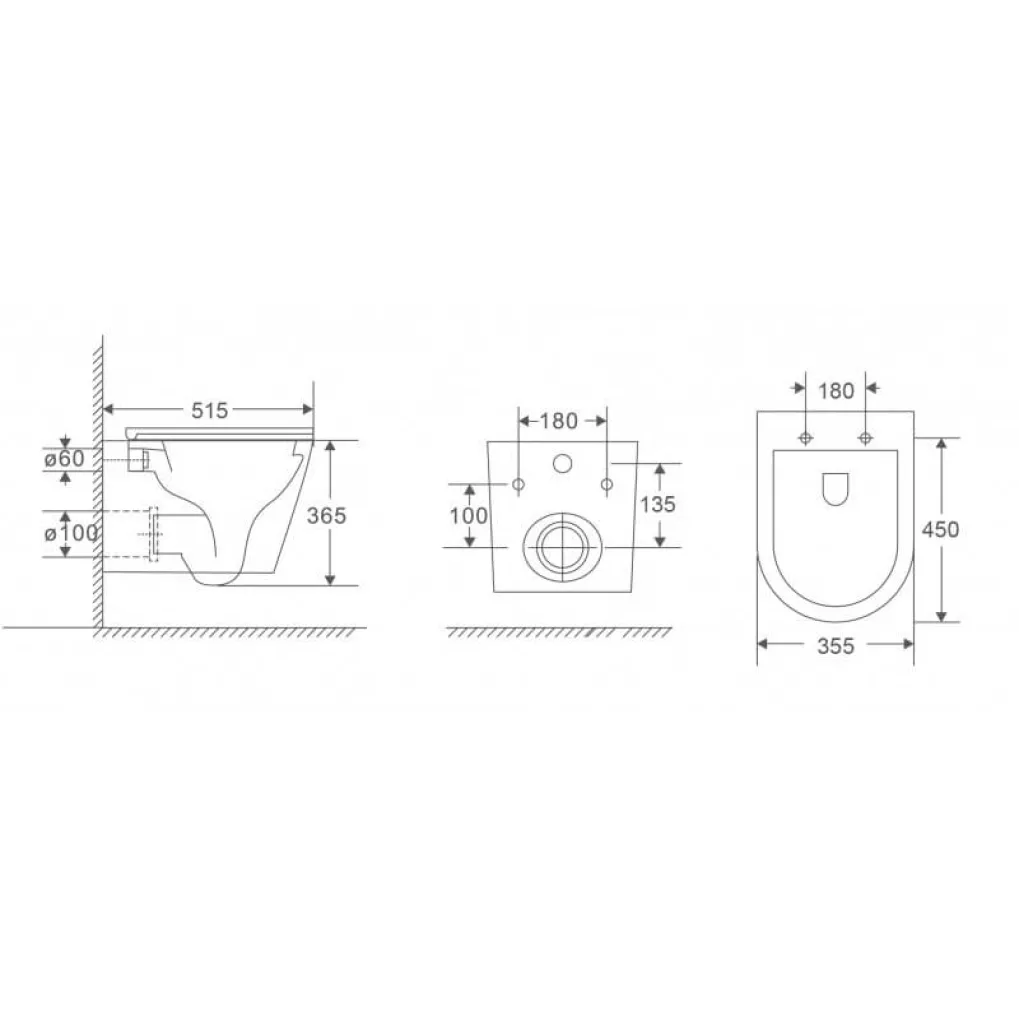 Унитаз подвесной Mixxus Premium Bevel-0301-R 515x355x365 система смыва Rimless (MP6470)- Фото 3