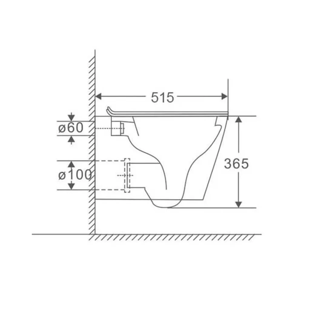 Унитаз подвесной Mixxus Premium Bevel-0301-R Black 515x355x365 система смыва Rimless (MP6471)- Фото 4