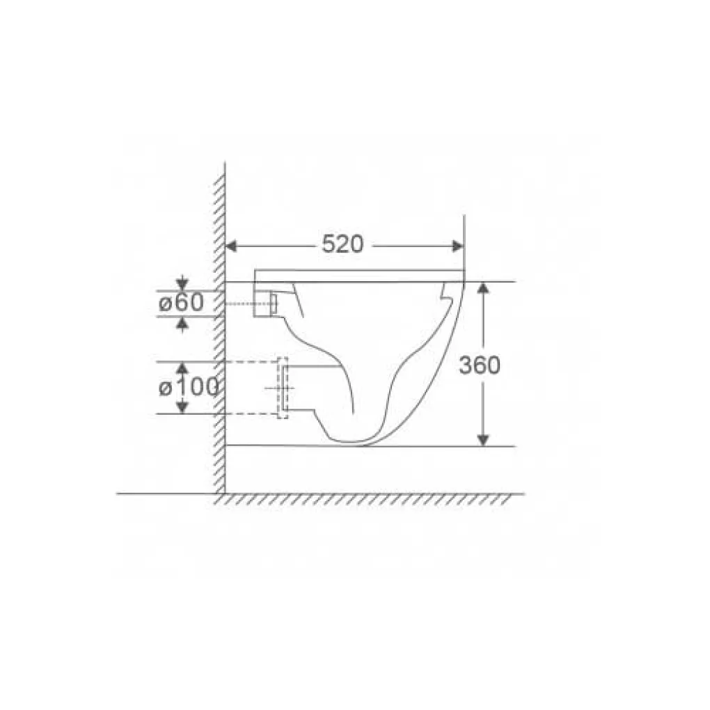 Унитаз подвесной Mixxus Premium Ellipse-0303-R Black 520x365x360 система смыва Rimless (MP6464)- Фото 3