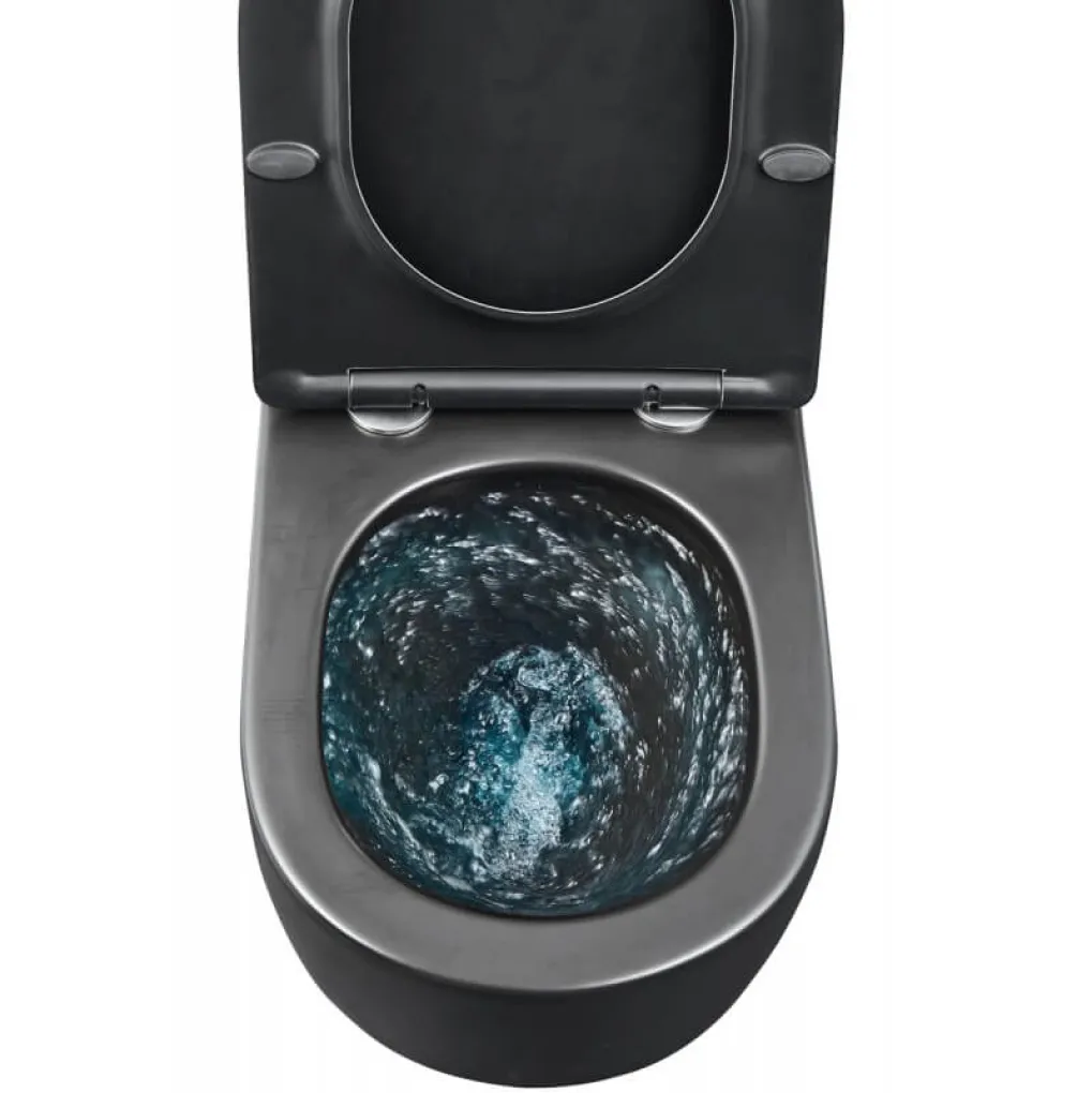 Унитаз подвесной Mixxus Premium Ellipse-0303-T3 Black 520х365х360 система смыва Tornado 3.0 (MP6591)- Фото 3
