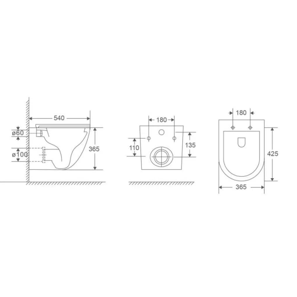 Унитаз подвесной Mixxus Premium Ellipse-0304-R 540x360x360 система смыва Rimless (MP6466)- Фото 2