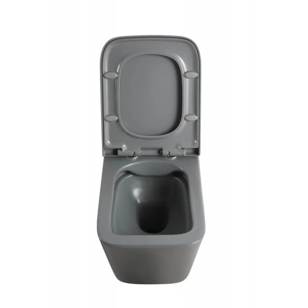 Унитаз подвесной Mixxus Premium Quadro-0305-R Gray 510x350x345 система смыва Rimless (MP6656)- Фото 3