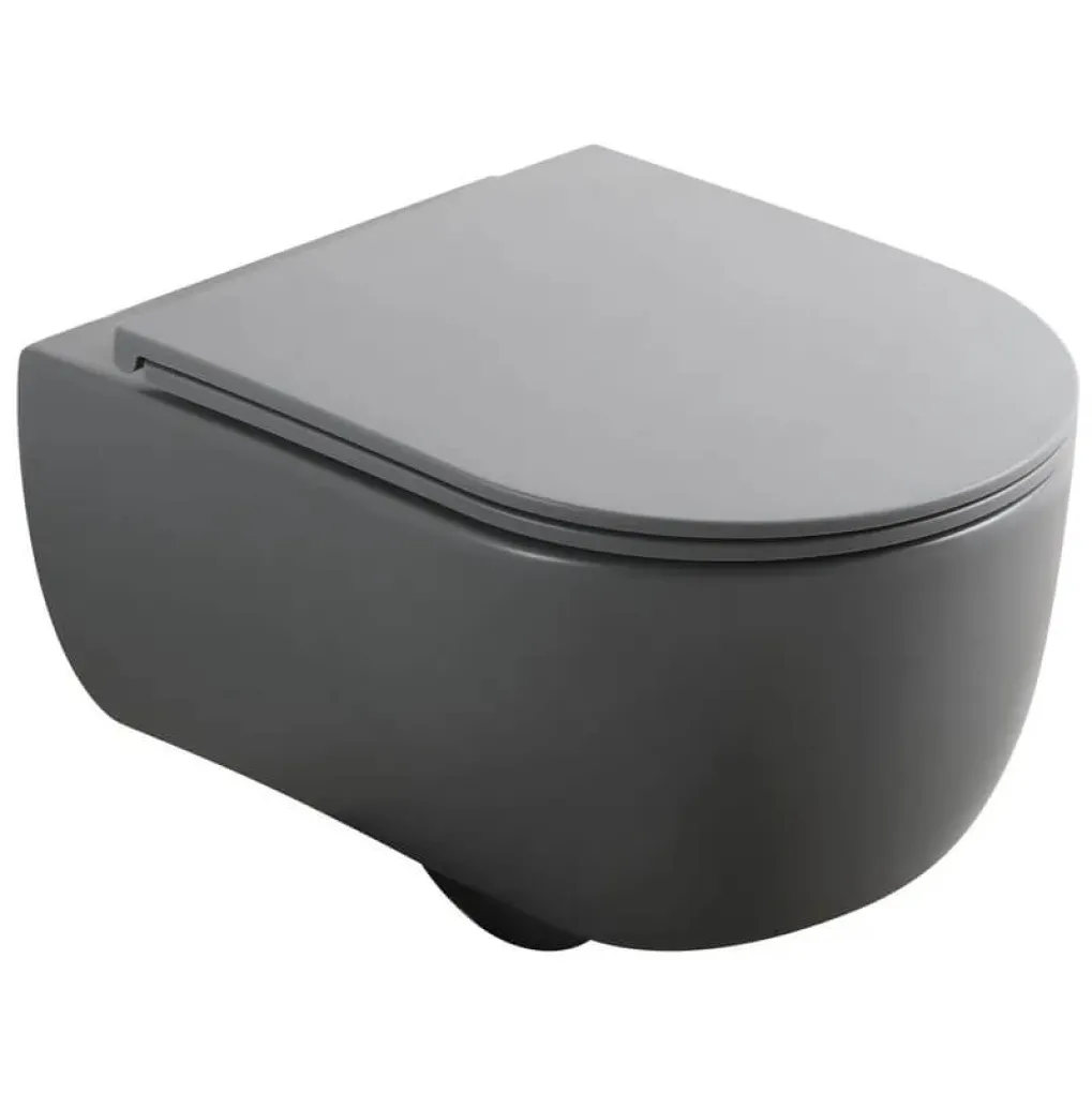 Унитаз подвесной Mixxus Premium Topper-0303-R Gray 495x370x350 система смыва Rimless (MP6657)- Фото 1