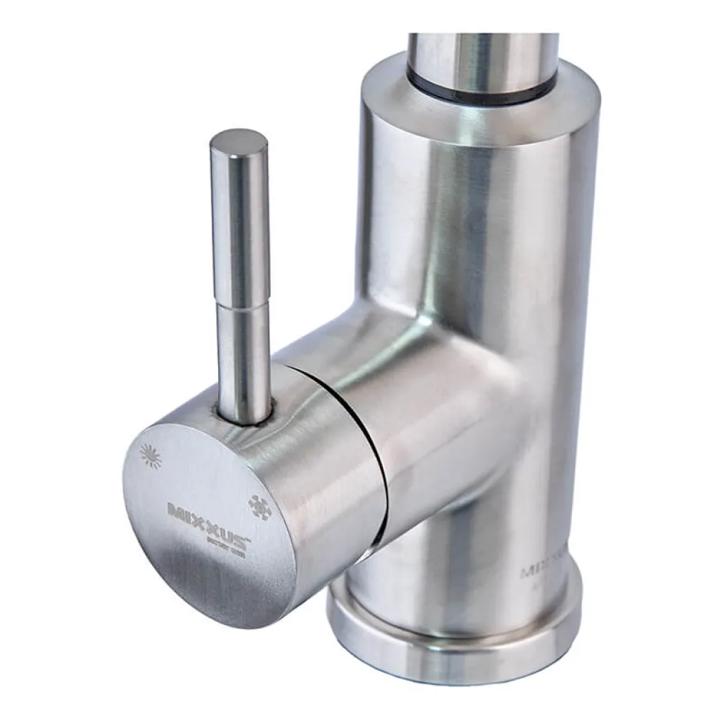 Смеситель для кухни сенсорный с выдвижной воронкой Mixxus LUX-014 Sensor сталь (MI6230)- Фото 4