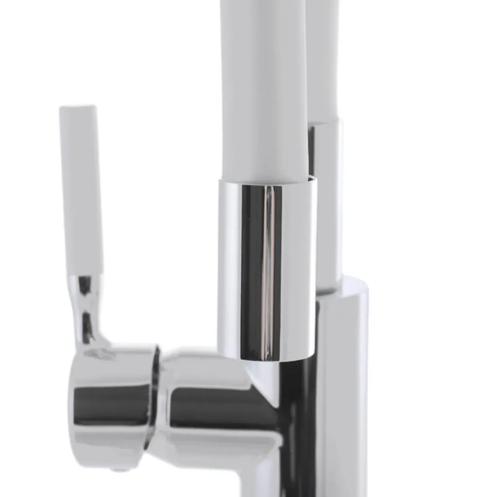 Смеситель для кухни с силиконовым изливом Mixxus Premium RIO 011 белый (MI5814)- Фото 2