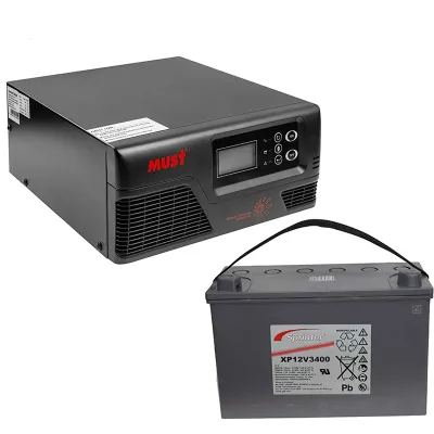Комплект резервного питания для котла Инвертор Must 300W, аккумулятор EXIDE 105Ah, 12V