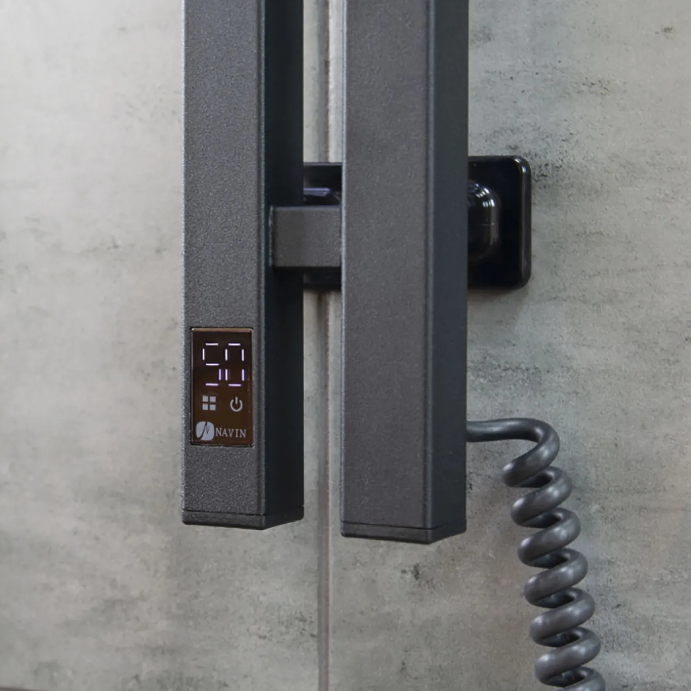 Электрический полотенцесушитель Navin Силуэт Квадро 90х1500, правое подключение, черный - Фото 3