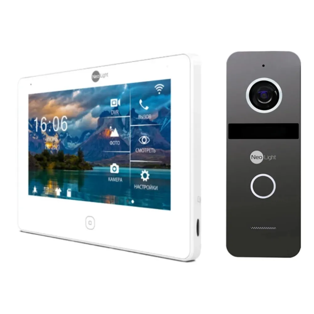 Комплект видеодомофона NeoLight NeoKIT HD Pro WiFi Graphite графит (9878)- Фото 1