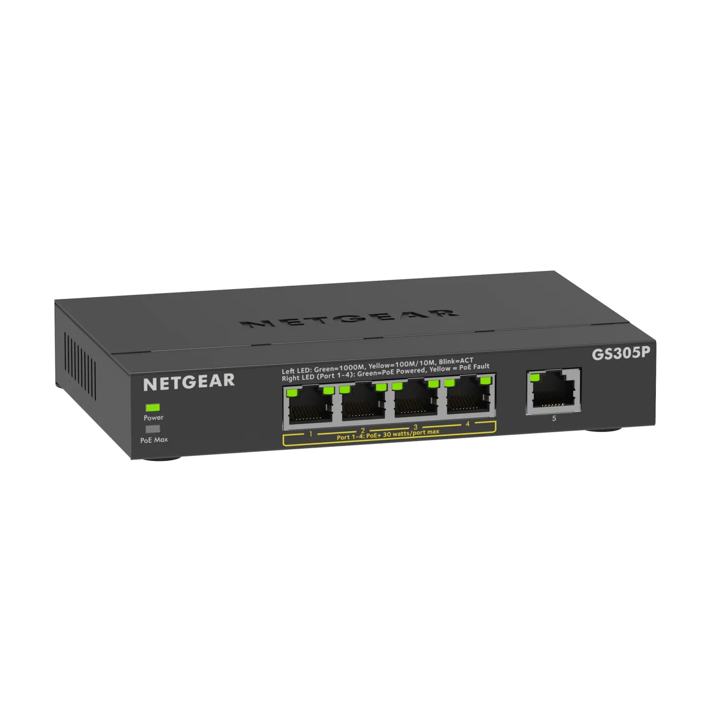Комутатор Netgear GS305P 5xGE (4xPoE), 63Вт, Некерований - Фото 2