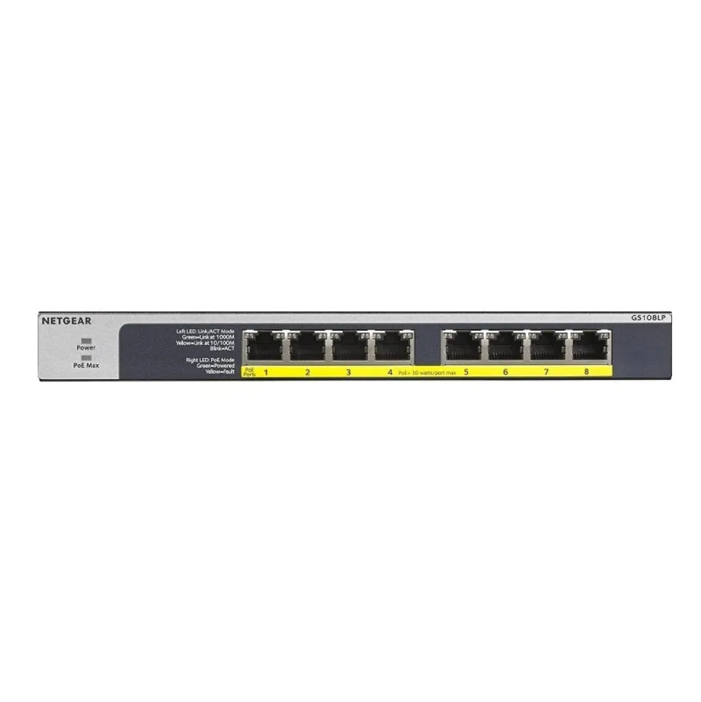 Комутатор Netgear GS108LP 8xGE PoE, 60Вт- Фото 2