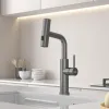 Смеситель для кухни водопад с выдвижной лейкой Nett LGr-35 графит (033120)- Фото 4