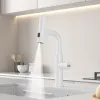 Змішувач для кухні водоспад з висувною лійкою Nett LW-35 білий (033220)- Фото 2