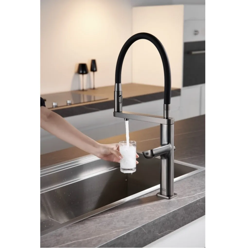 Смеситель для кухни Nett AG-43 сенсорный с фильтрованной водой графит (033420)- Фото 3