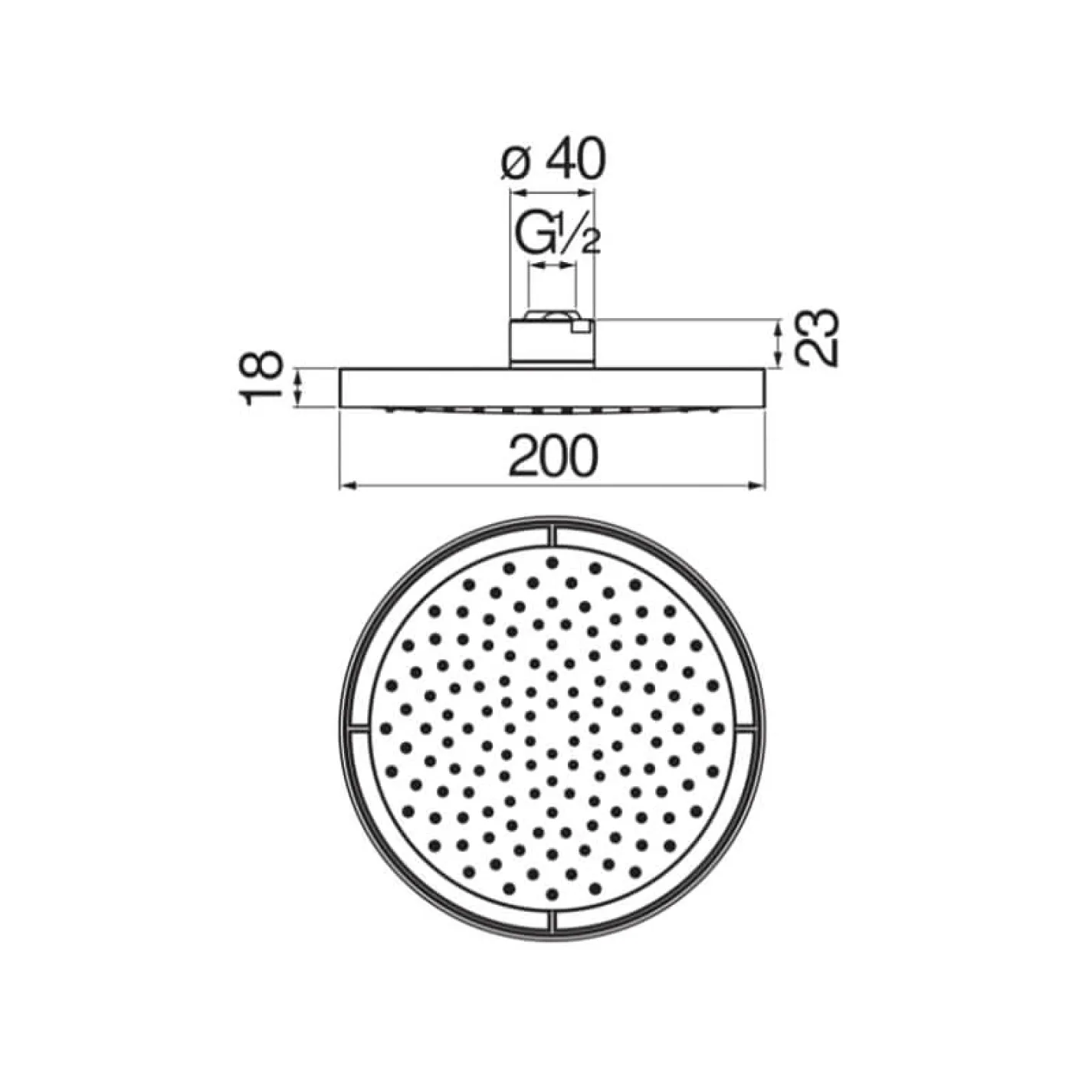 Верхний душ Nobili Components 200 мм хром (AD139/10CCR) - Фото 1