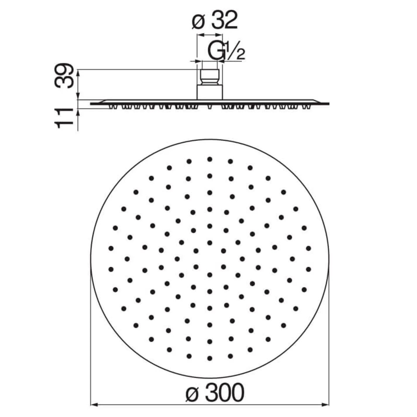 Верхній душ Nobili Components 300 мм хром (AD139/120CR) - Фото 1