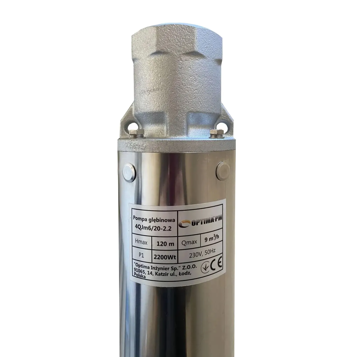 Скважинный насос Optima PM 4QJm6/20 2,2 кВт 124м + 2 м кабель - Фото 1