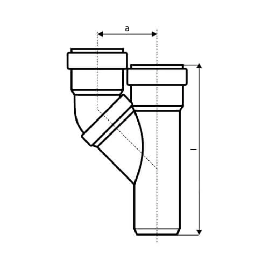 Тройник параллельный для внутренней канализации Ostendorf SKOLAN-dB 110/110/110 (335920)- Фото 2