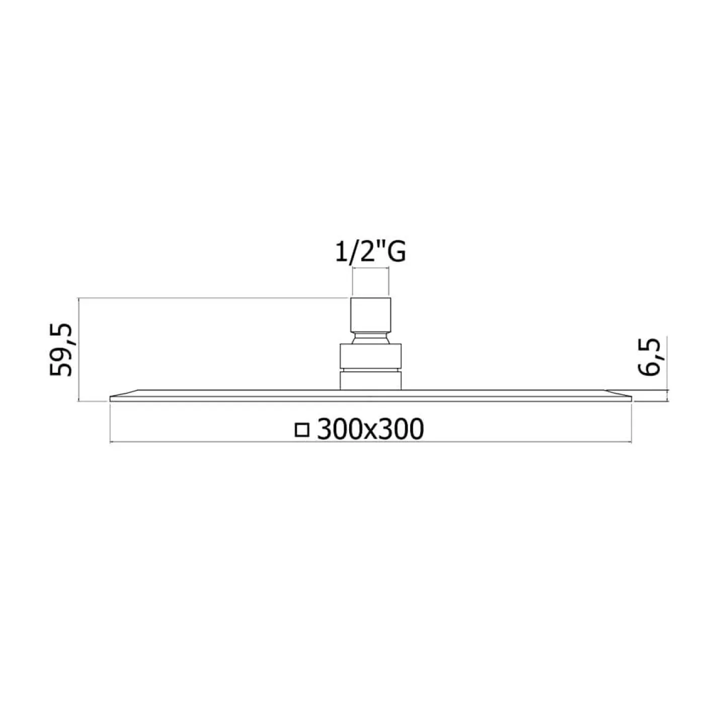 Верхний душ PAFFONI ZANZIBAR квадратный Slim 30х30 см хром (ZSOF096CR) - Фото 1