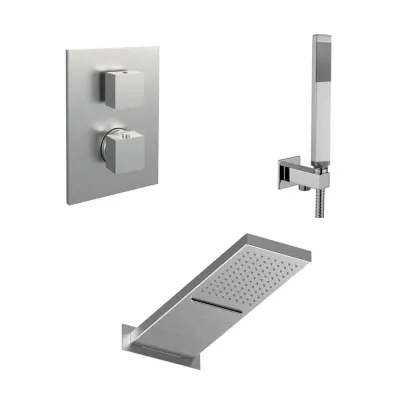 Душова система Paffoni CASCADE з термостатом сталь (KIT CASCADE099ST)