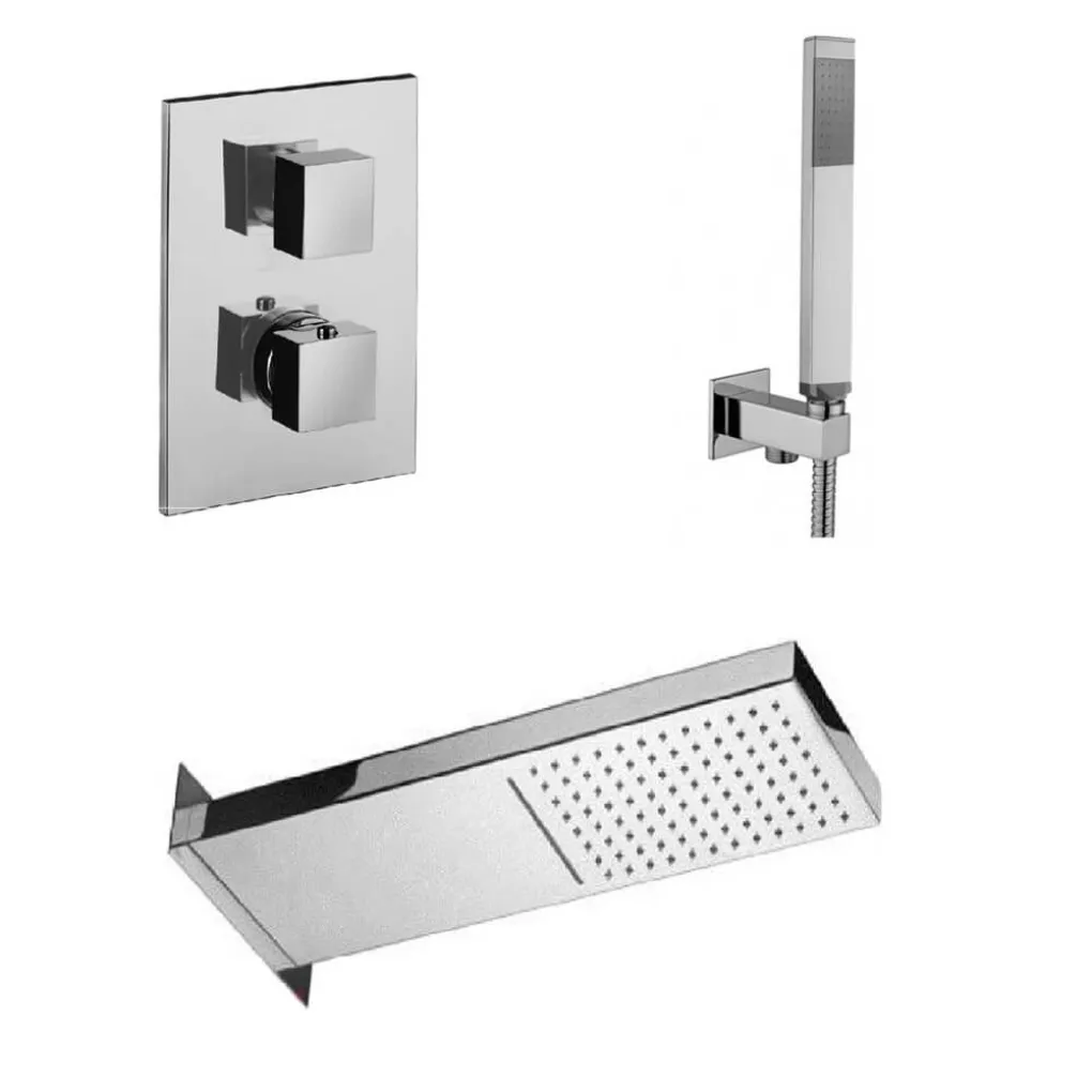 Душова система Paffoni CASCADE з термостатом хром (KIT CASCADE099CR)- Фото 1