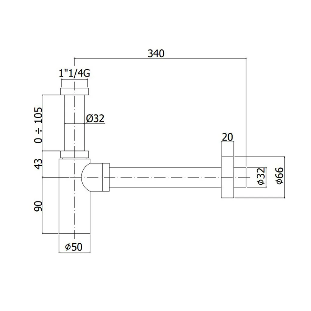 Сифон для раковины Paffoni Light белый мат (ZACC240BO)- Фото 2