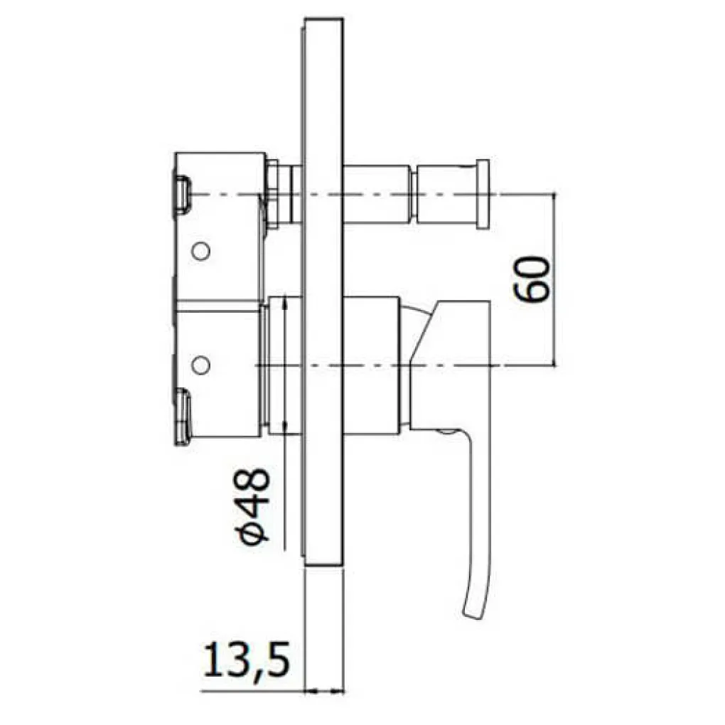 Смеситель для душа Paffoni Effe Elle хром (EFBOX015CR)- Фото 4