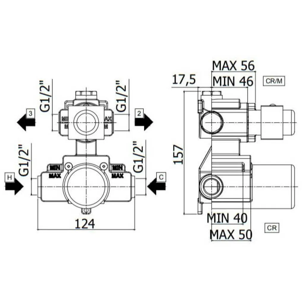 Смеситель для душа термостатический Paffoni Light (LIQ518BO/M)- Фото 2