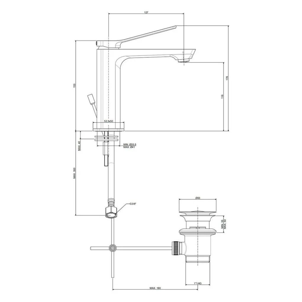Смеситель для раковины Paffoni Tilt с д/к белый (TI075BO)- Фото 4
