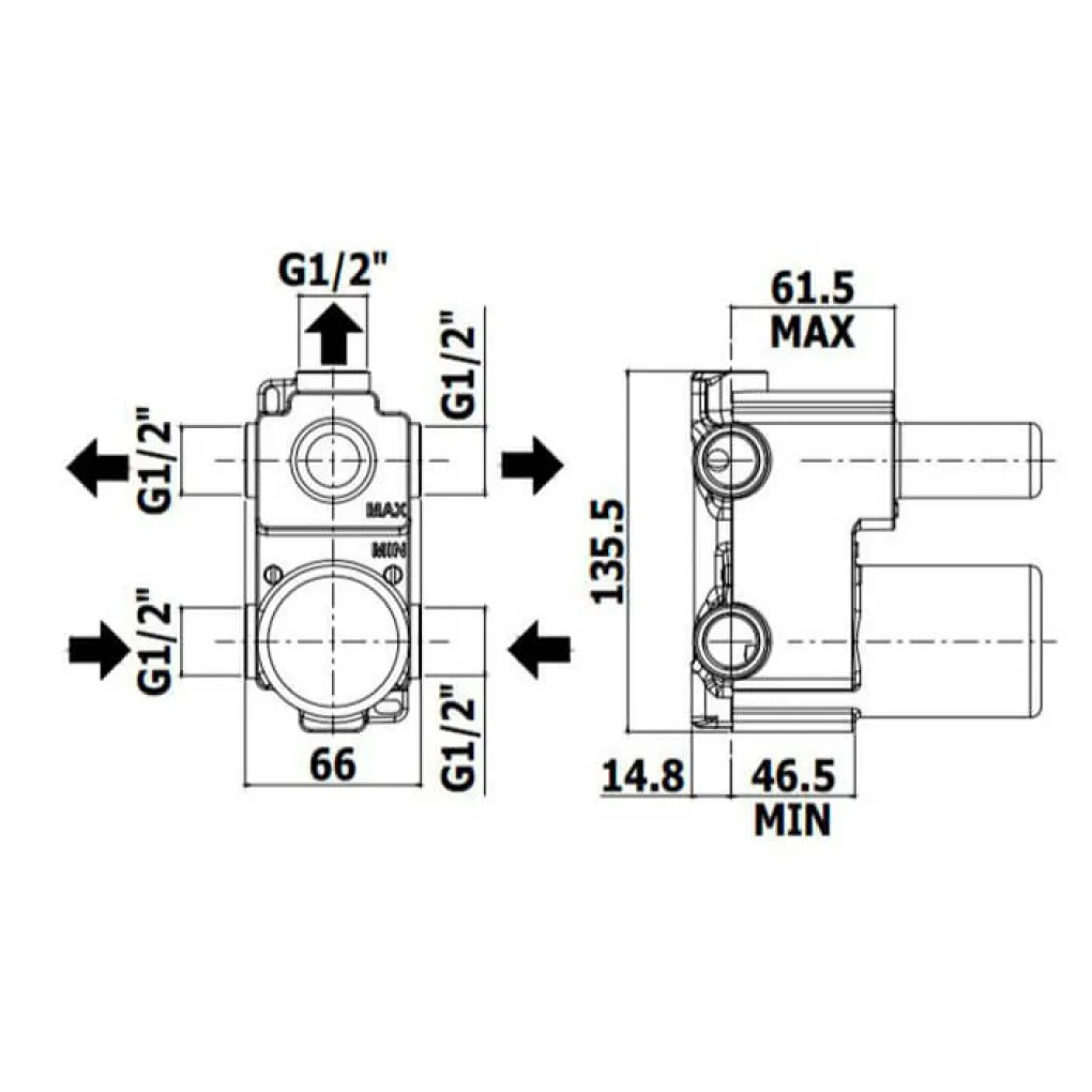 Смеситель для ванны/душа Paffoni Light (LIG019MG)- Фото 4