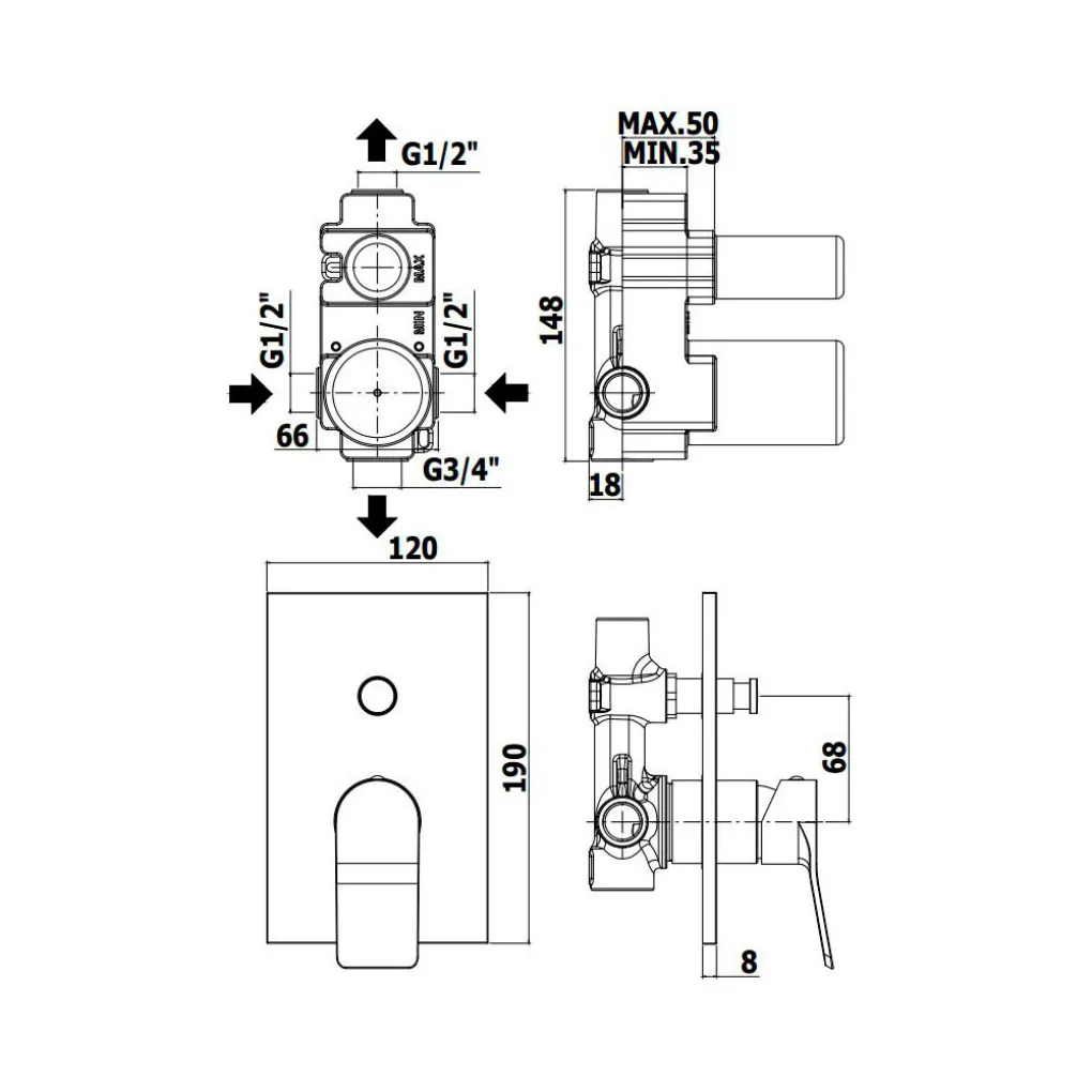 Смеситель для душа Paffoni Tilt хром (TI015CR/M)- Фото 2