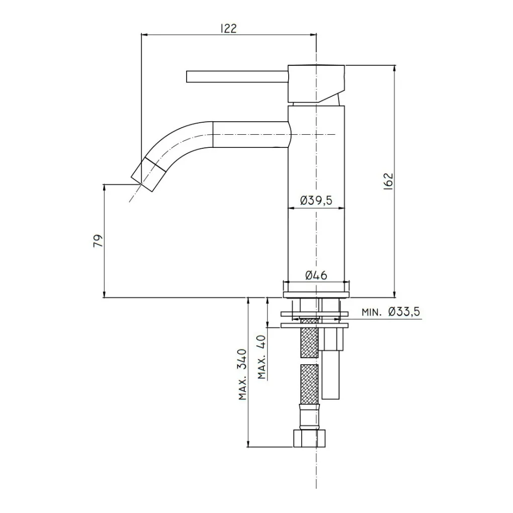 Смеситель для умывальника Paffoni Light низкий без донного клапана Mercury Grey серый (LIG071MG)- Фото 4